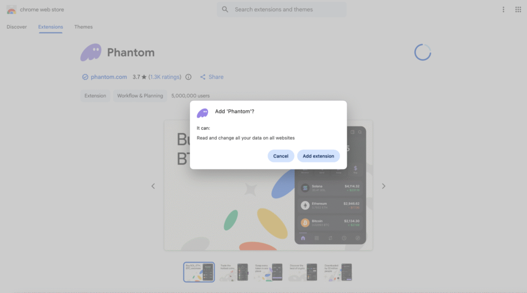 phantom wallet chrome add