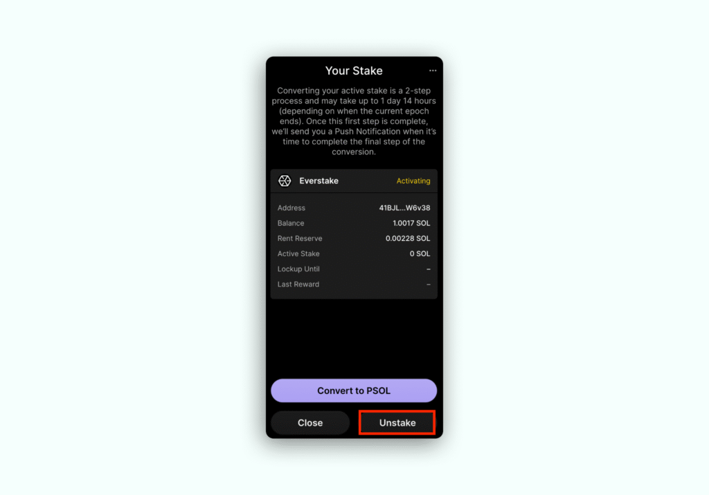 unstake phantom wallet