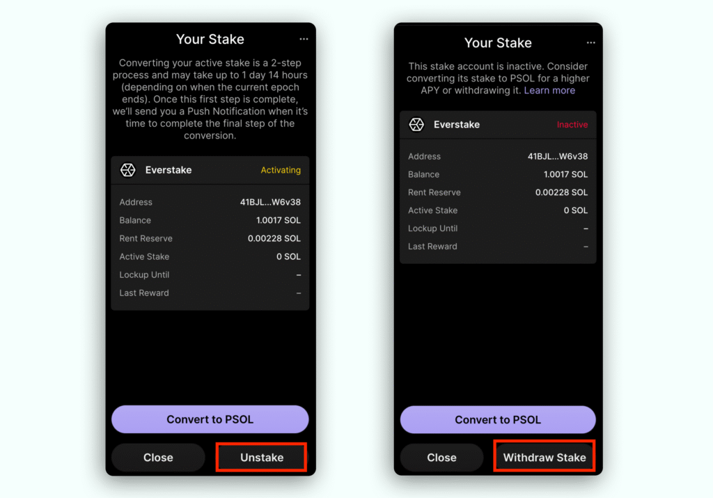 how to unstake from phantom wallet