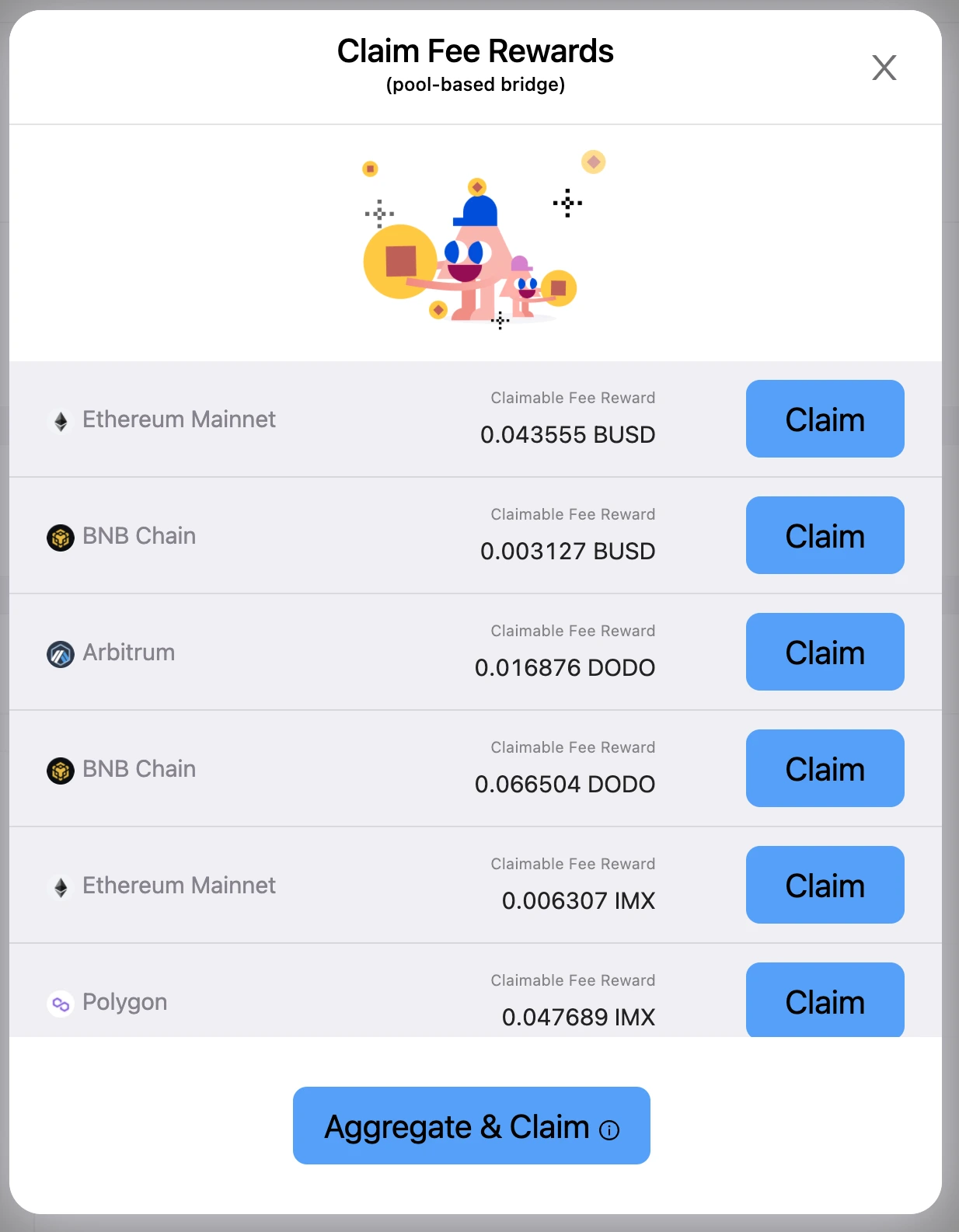 Claiming fee rewards