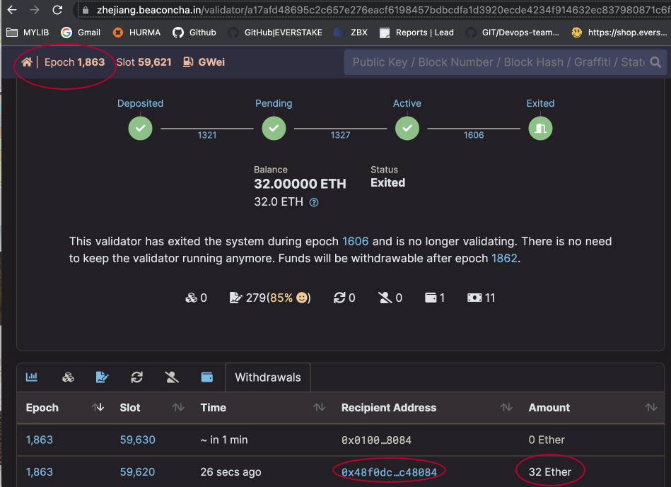 Withdrawal epoch