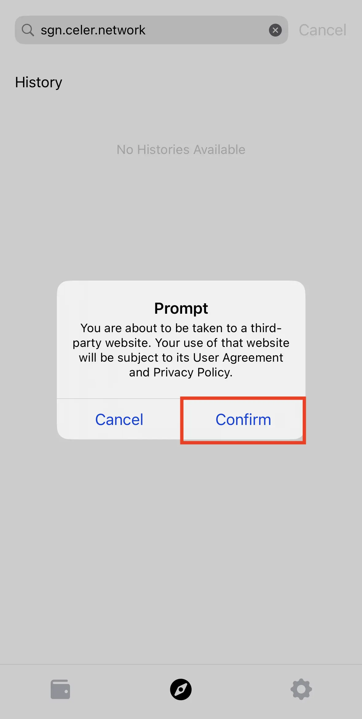 Confirm the warning
