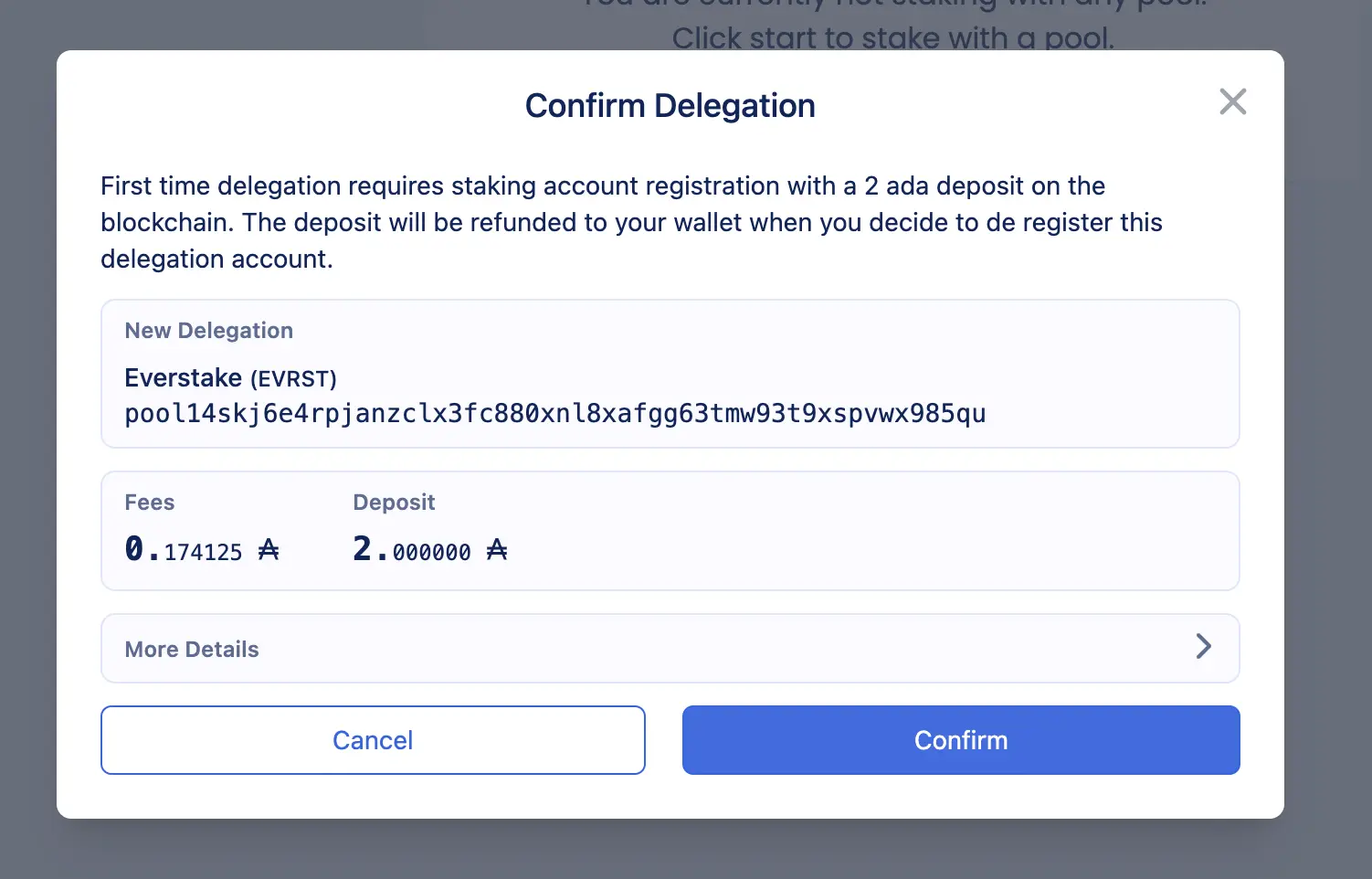 Confirm the delegation