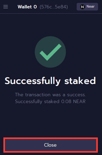 16-You have successfully staked