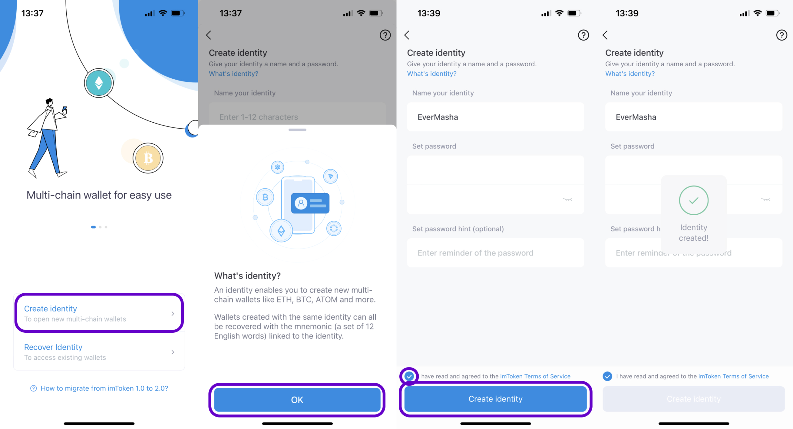 2 - imToken - Create Identity