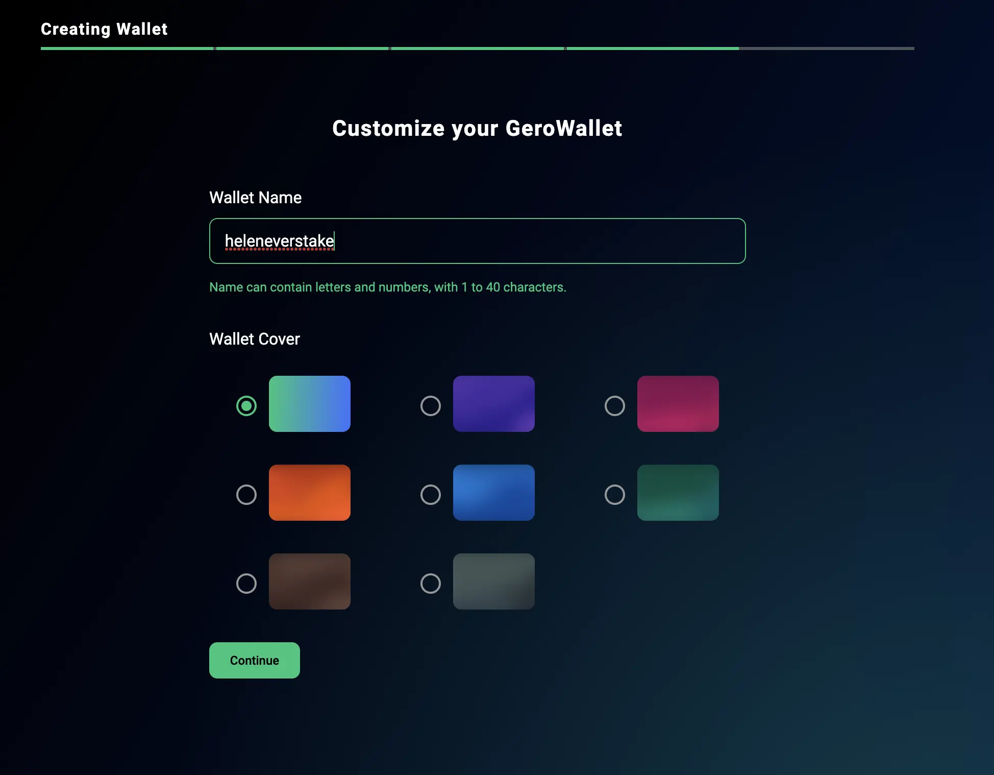 Customize Gero Wallet