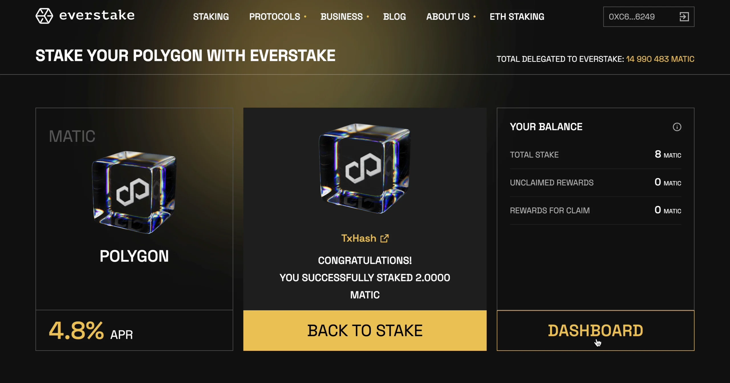 Polygon-Native-Staking-Dashboard
