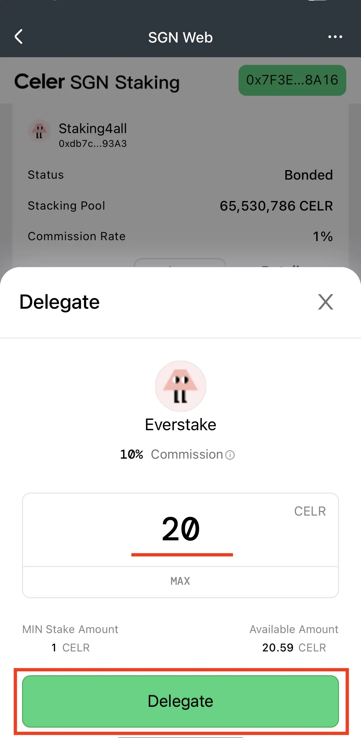 Enter the amount of CELR