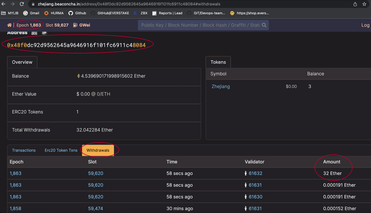 Withdrawal transaction