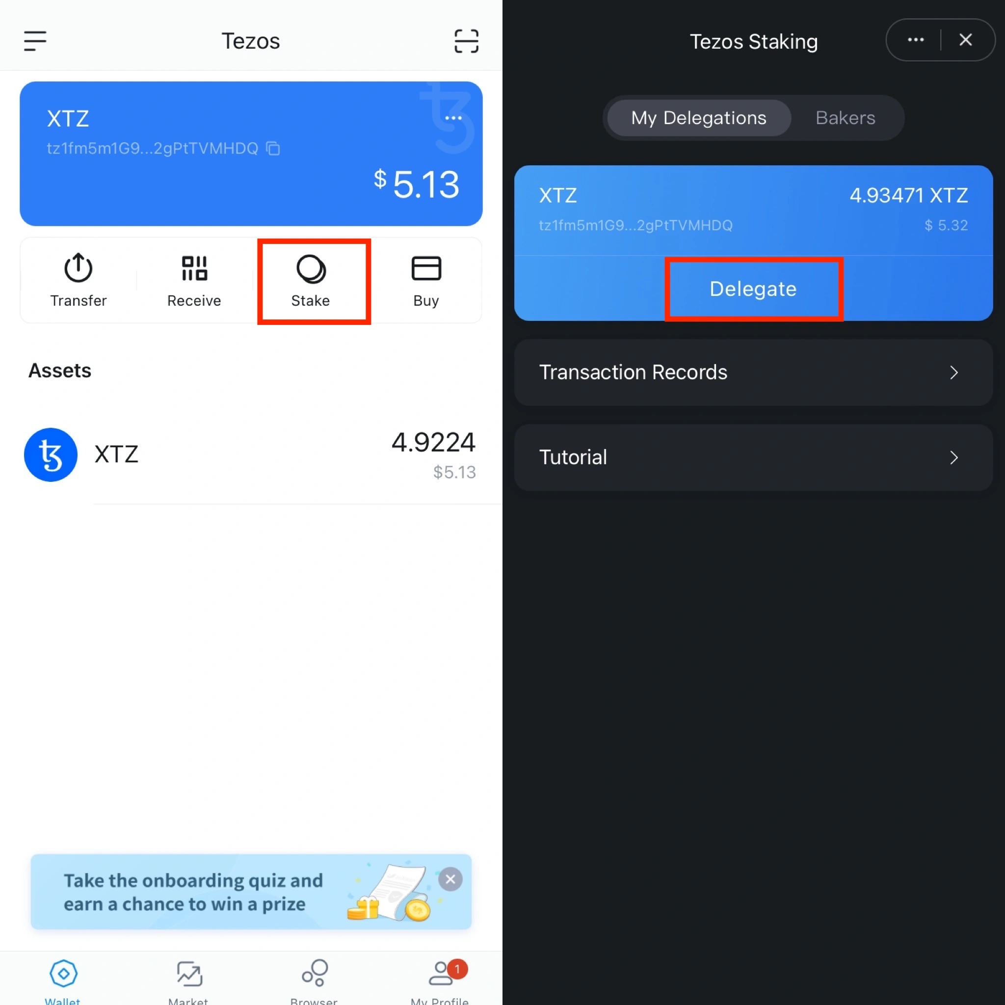 imToken wallet, Stake Tab