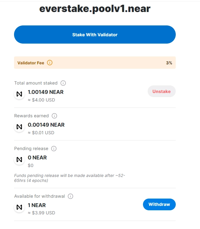 Withdraw NEAR