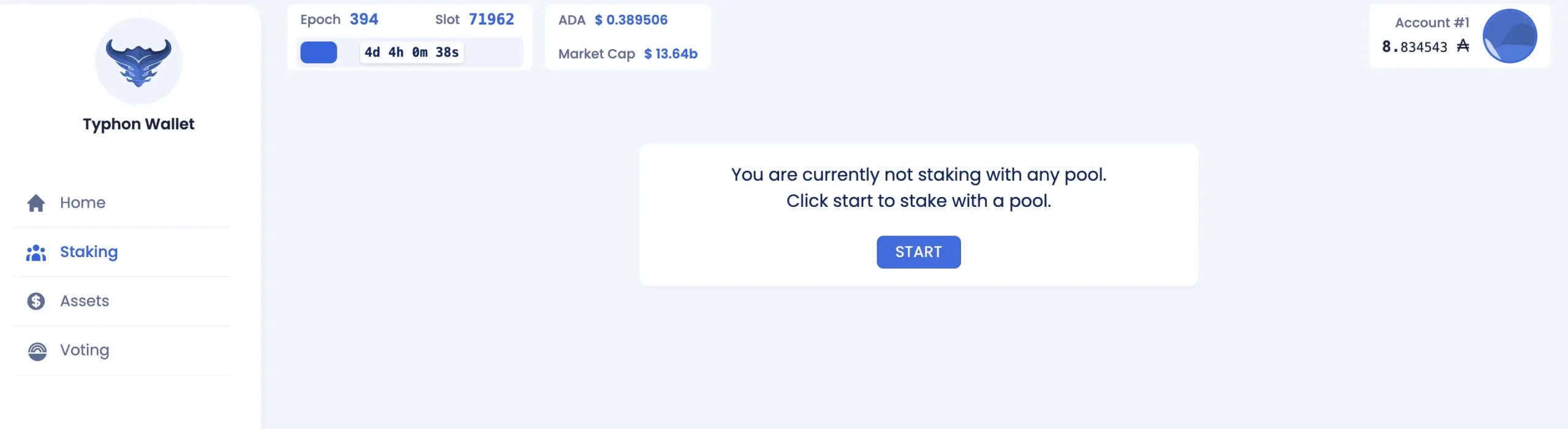 Staking tab