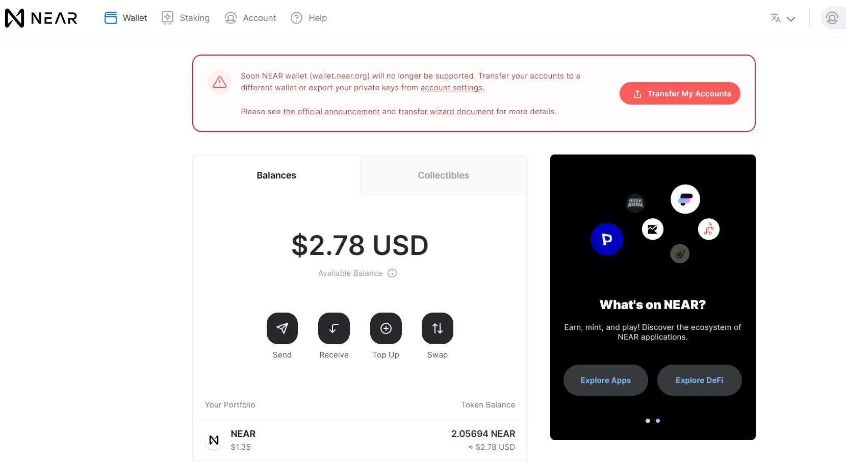 1-NearWallet-mainpage