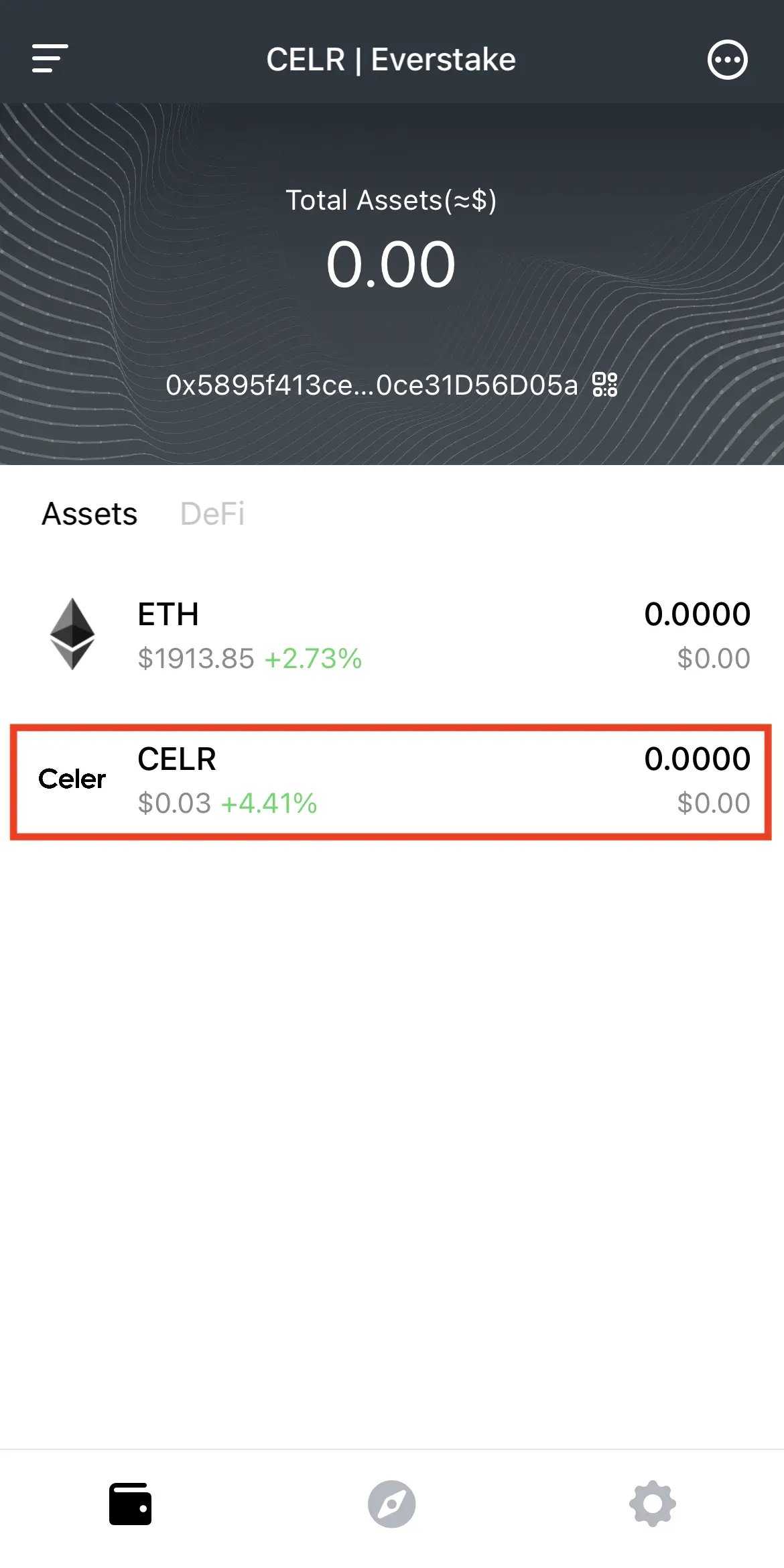 Select CELR in the list