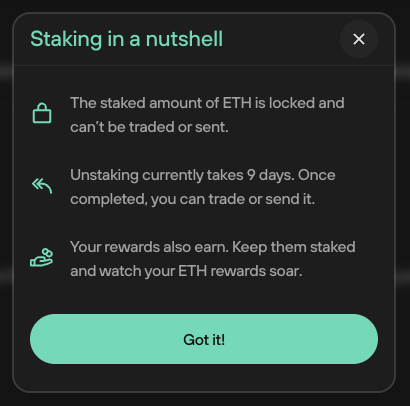 how to stake ETH via Trezor 7