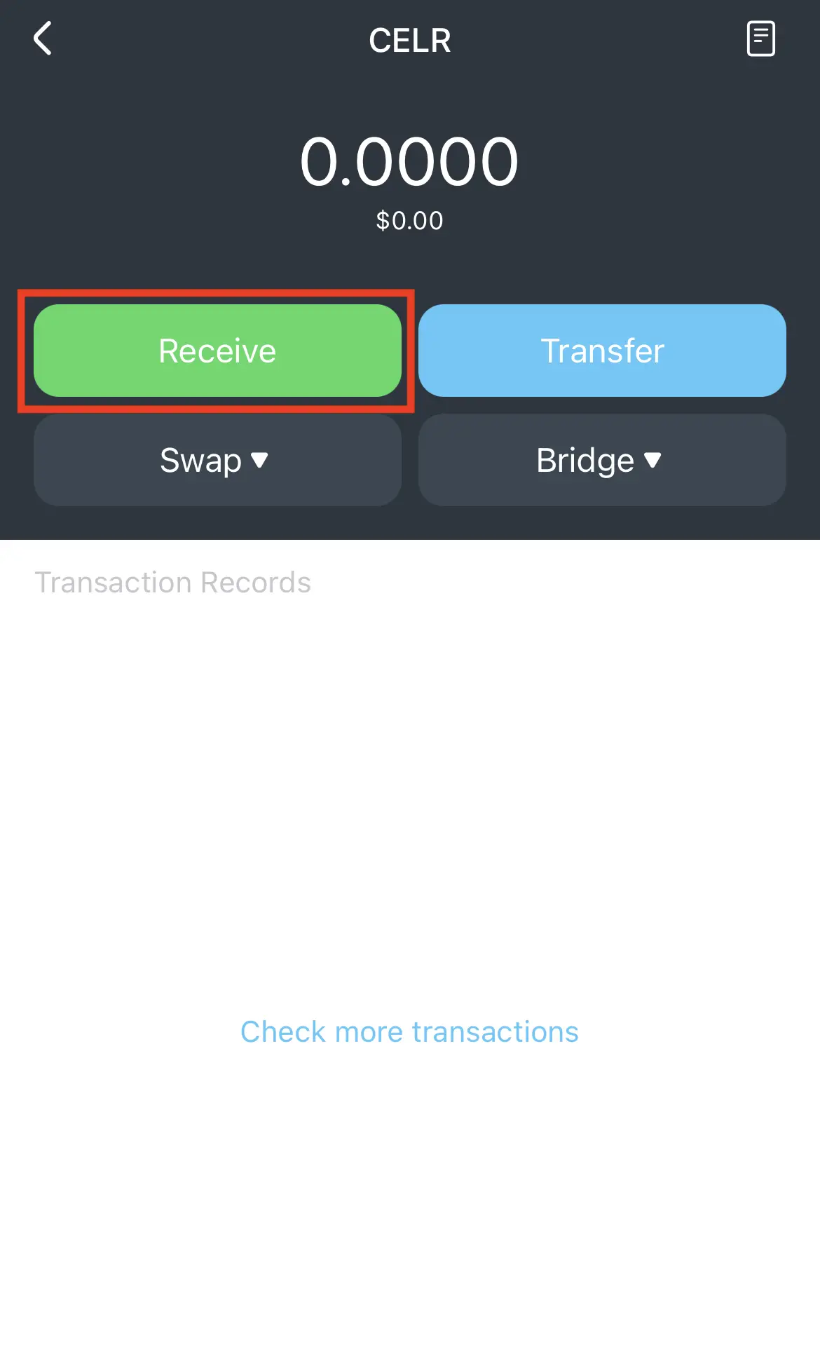 Click Receive button