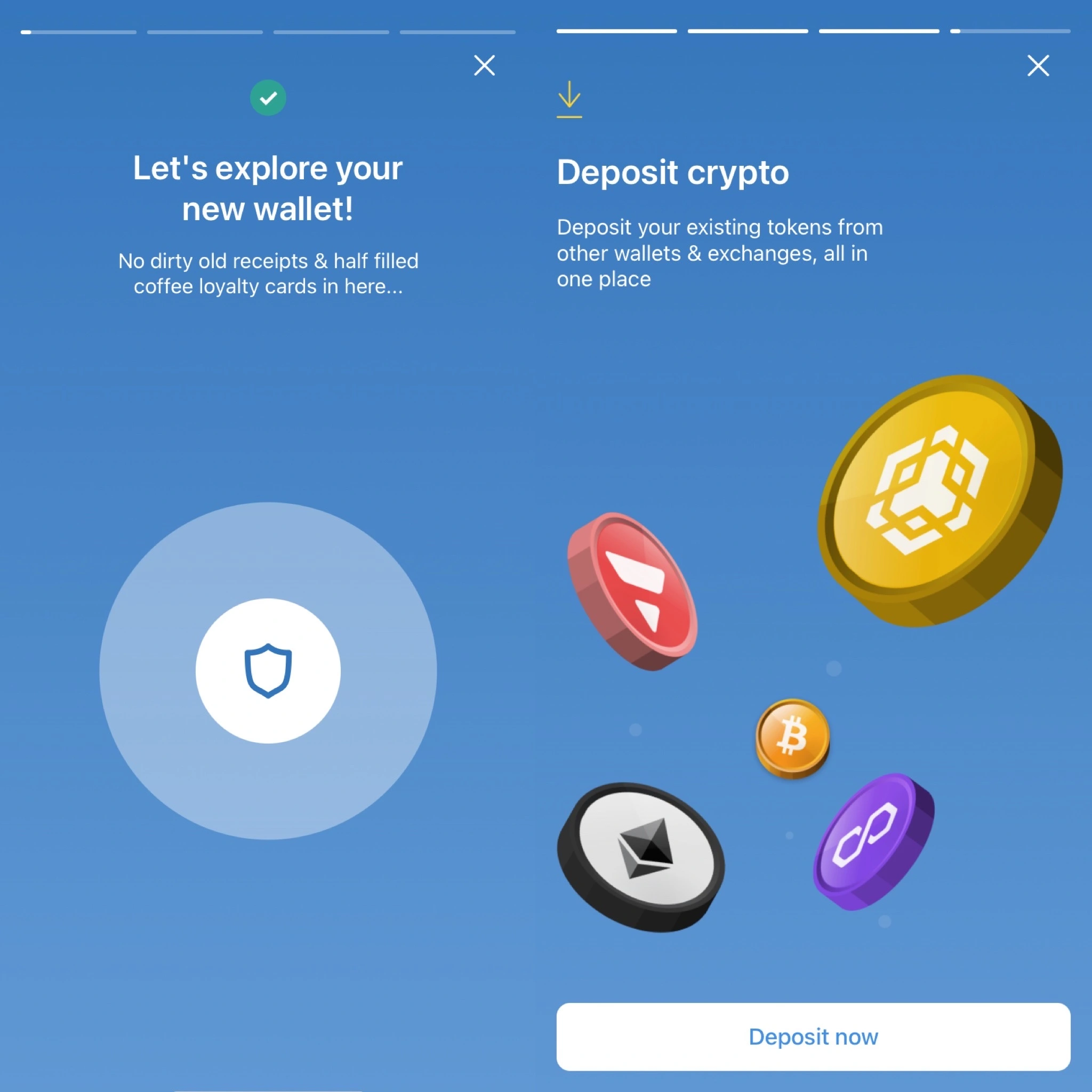 Trust wallet, deposit now button