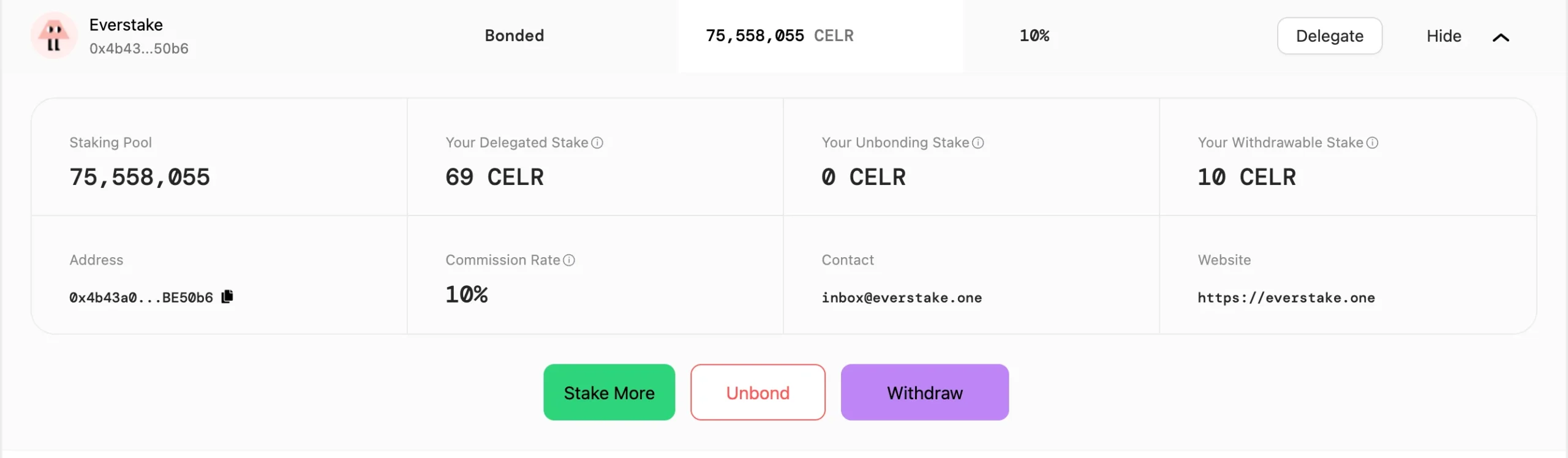 Everstake validator on SGN