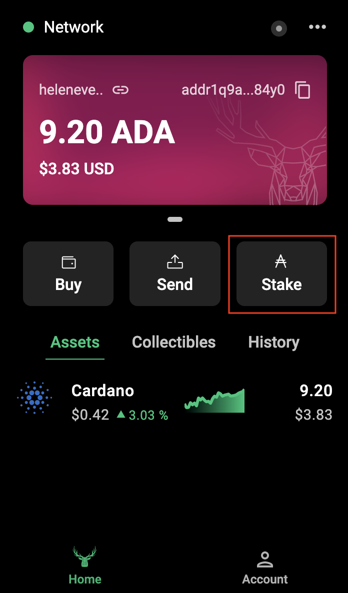 Gero Wallet Staking Tab
