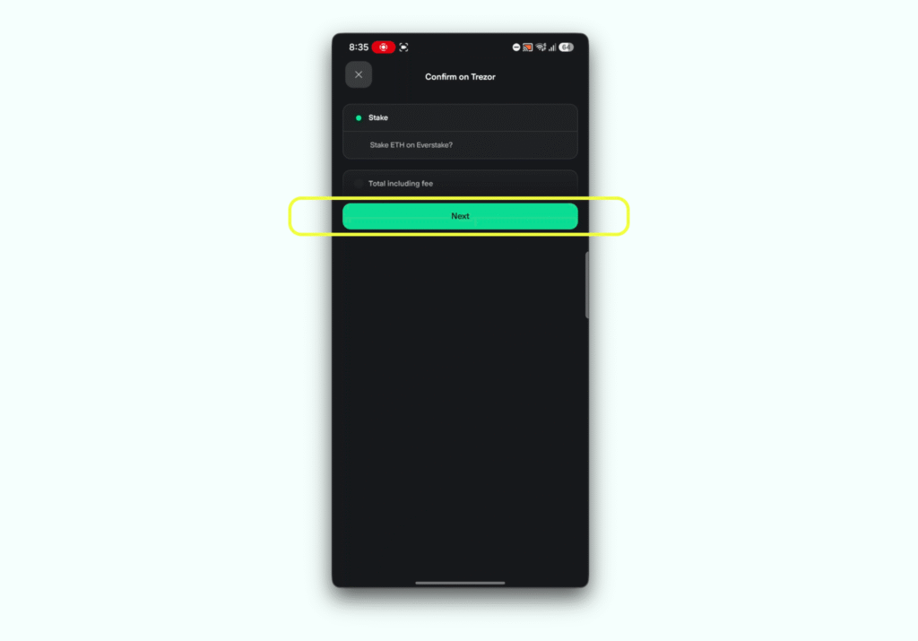 stake eth trezor mobile