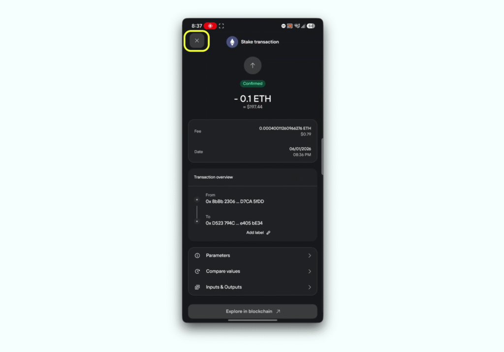 stake eth trezor mobile