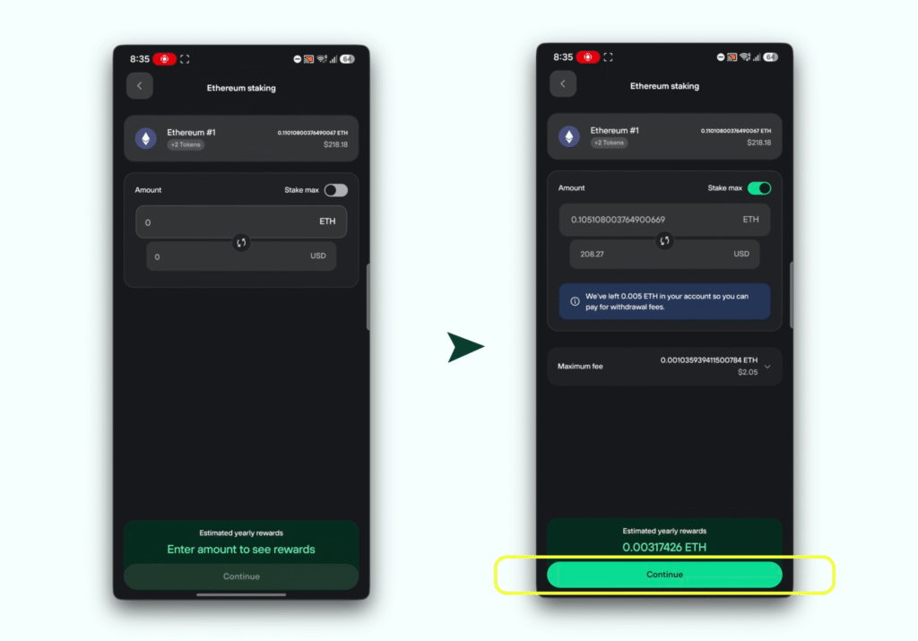stake eth trezor mobile