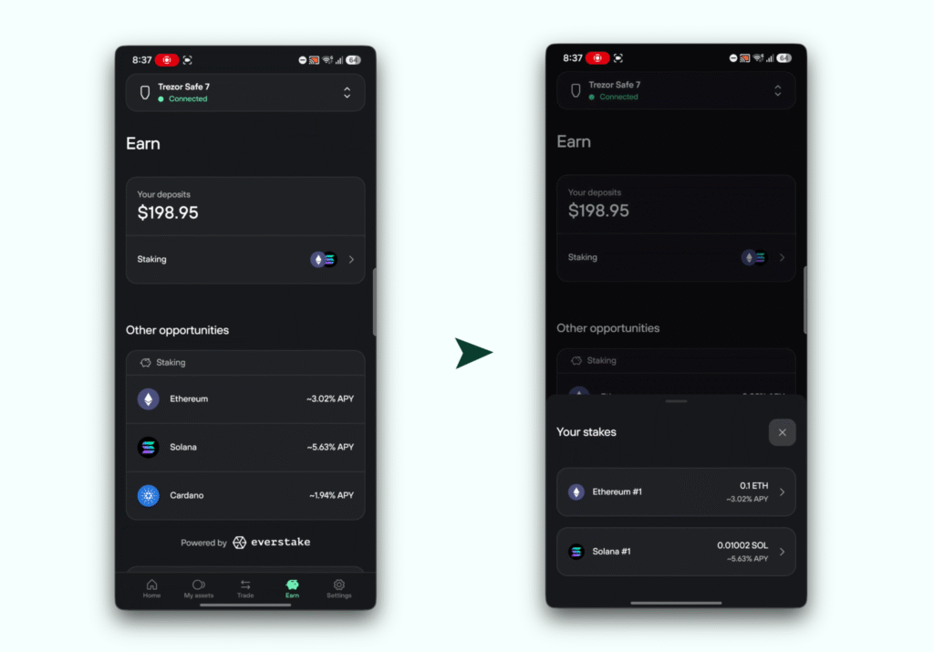 stake eth trezor mobile